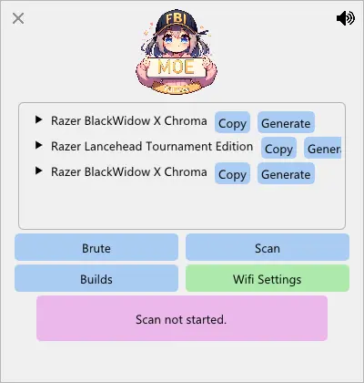 Screenshot of Moe Firmware generator